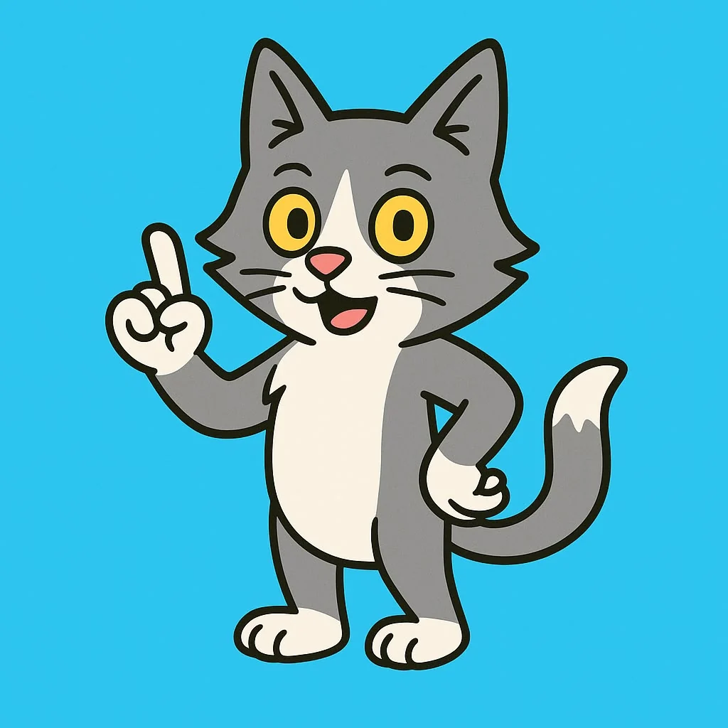 Gato de Dropped señalando